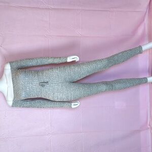 PrettyLittleThing Light Gray Rib Knitted Bardot Jumpsuit size 4